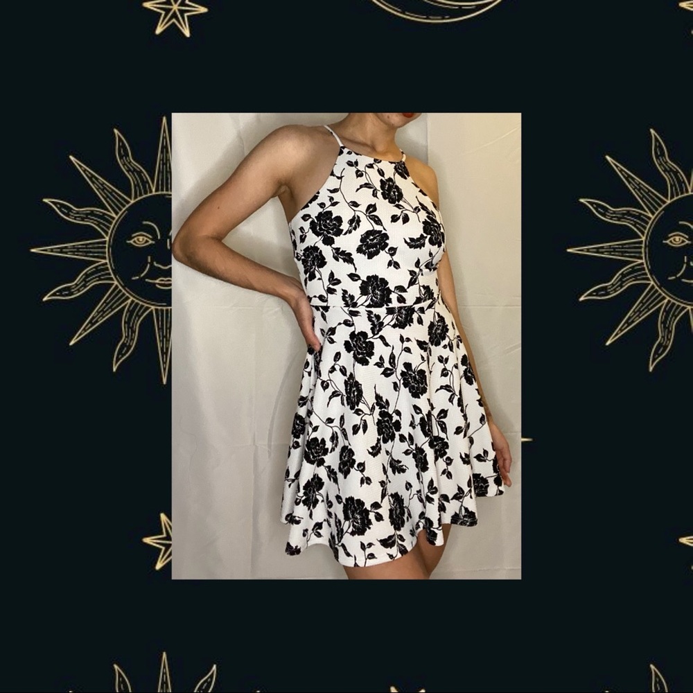 High neck skater dress